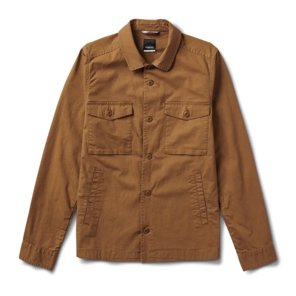 Vuori Men's Small Ripstop Rise Shine Shirt Jacket Red Russell Shacket